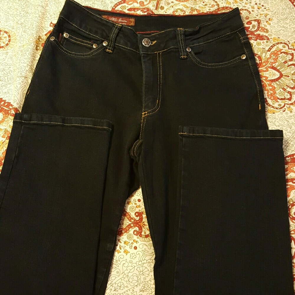 Black straight leg Mu jeans
